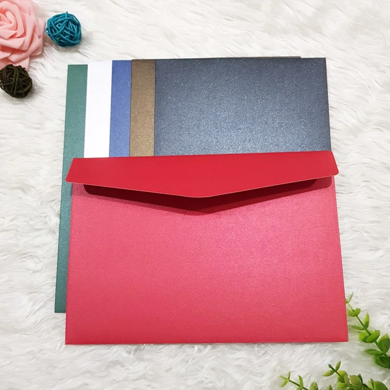 Envelope for Invitations 40pcs/lots 23x16cm Postcards Giftbox Card 250g Shiny Pearl Paper Wedding Business Letters Stationery