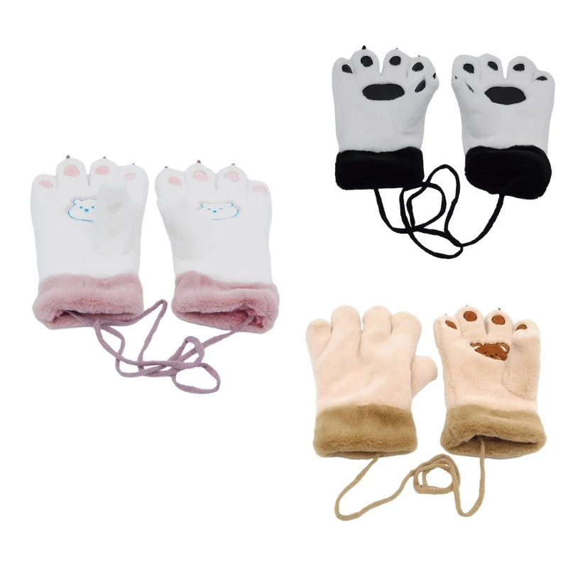 

Funny CatPaw Plush Gloves Hand Warmers Thick Mittens Teens Girls Sports Gloves F0T5