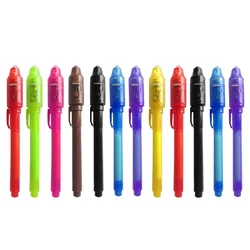 12 - Pack Invisible Ink Pens with UV Light - Secret Message Magic Markers for Kids Party Favors and Treasure Box Gifts (12pcs)