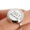 Just Breathe Plain/Rhinestone Finger Ring Resizable 316L Stainless Steel 20mm Diffuser Aromatherapy Locket Ring Free 10Pads 6