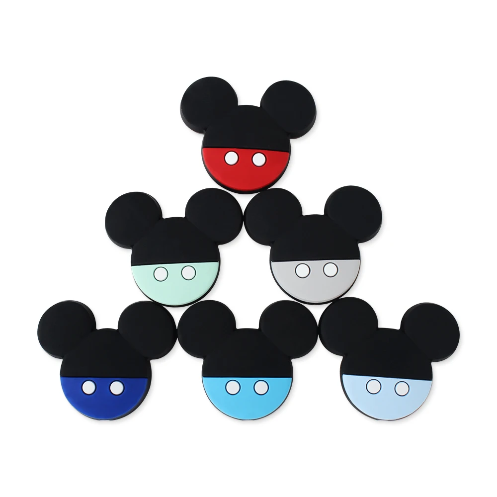 

10pcs Silicone Beads Cute Mouse Shape Baby Accessories Teether Teething Toys for DIY Pacifier Chain Nursing Care Beads BPA Free