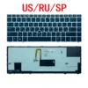 New US Russian Spanish Laptop Backlit Keyboard For HP EliteBook Folio 9470 9470M 9480 9480M Notebook PC Replacement