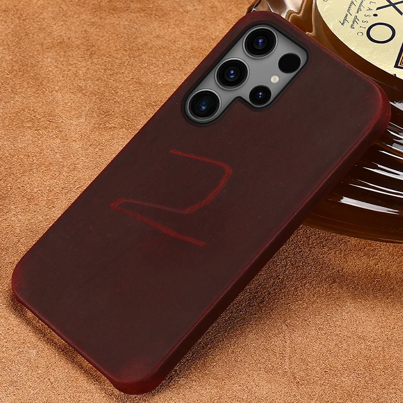 100% Cowhide Genuine PULL-UP Leather Phone Case For Samsung Galaxy S23 S24 Ultra S24 Plus S23Ultra S24Ultra S22Ultra Back Cover