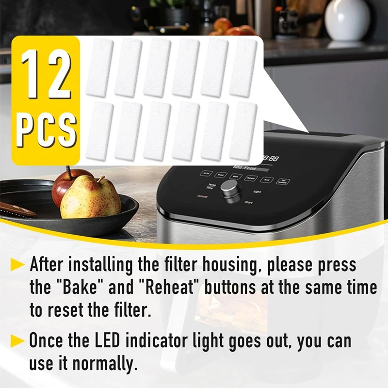 ABXF 12PCS Air Fryer Filters For Instant Vortex Plus 6 Quart Air Fryer With A Filtration System Effective At Removing Odors
