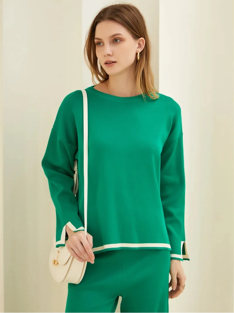 Elegant Loungewear Women Set Winter Casual Knit Tracksuit