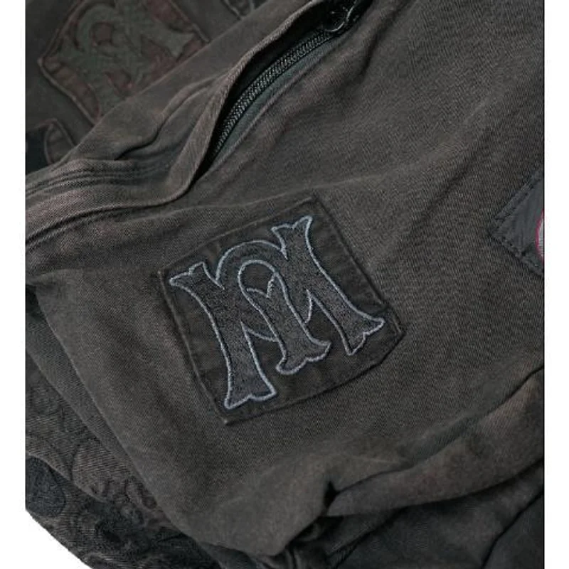 Unisex Black Denim Backpack Y2k School Bag Large Capacity Women Fashion Design Backpacks Grunge Book Bags for Highschool Student 4