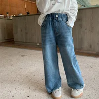 deer jonmi 2026 Automne – Jean ample pour enfants, style coréen, pantalon décontracté en denim pour bébés filles, coupe droite pour enfants 1