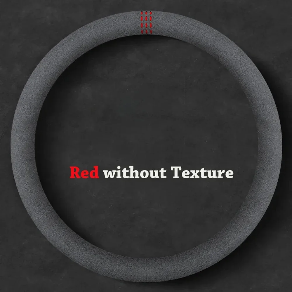 Luxury Cowhide Suede Steering Wheel Cover - Breathable and Universal Fit Car Accessory