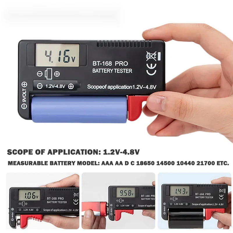 

BT-168 AA/AAA/C/D/9V/1.5V batteries Universal Button Cell Battery Colour Coded Meter Indicate Volt Tester Checker BT168 Power