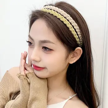 Fascia per Capelli Intrecciata alla Moda, Antiscivolo, Stile Coreano per Donne/Ragazze