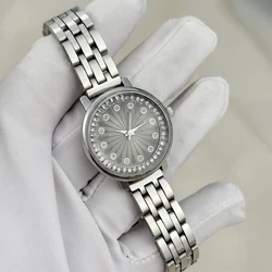 Elegant Silver Women's Watch with Luxury Diamond Dial and Stainless Steel Strap (Silver black)
