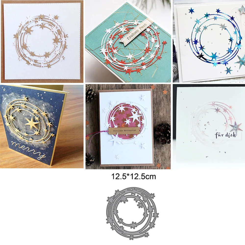 

Star Circle Metal Die Cut for Scrapbook Cutting Die DIY Christmas Handmade Card Decoration Craft Embossing Die