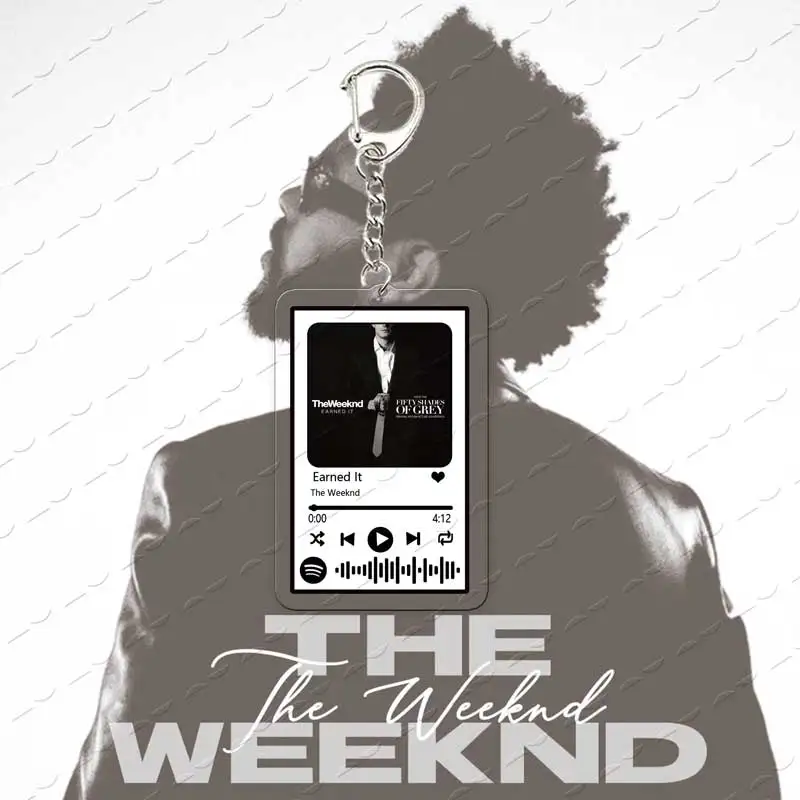 The Weeknd Music Playlist Acrylic Keychain - Starboy & Blinding Lights Fan Accessory Gift