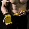 Cowhide Gym Gloves Grips Anti-Skid Weight Power Belt Lifting Pads Deadlift Belt Workout Crossfit Fitness Gloves Palm Protection 1