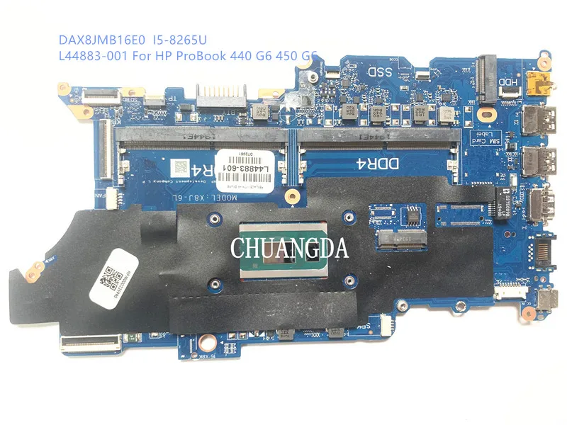 

USED For HP ProBook 440 G6 450 G6 Laptop Motherboard DAX8JMB16E0 With i7 i3 I5-8265U CPU DDR4 100%