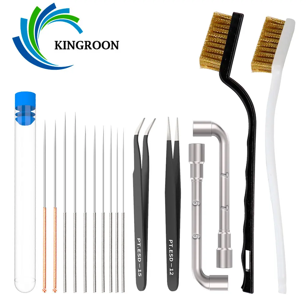 KINGROON 3D Printer Cleaner Tool Copper Wire Brush Toothbrush Nozzle