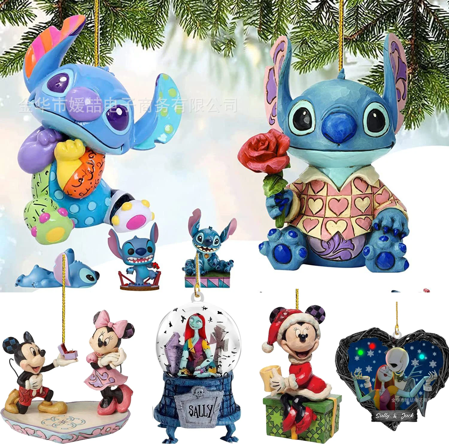 

Disney Mickey Mouse Model Doll Pendant Cartoon Lilo & Stitch Minnie Mouse Anime Figure Christmas Tree Ornaments Halloween Props