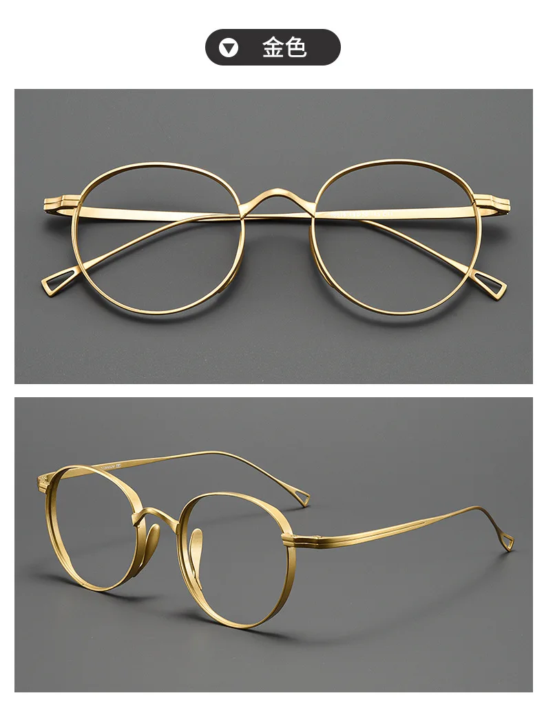 KLARES Brillengestell aus reinem Titan für Herren, Retro, rund, verschreibungspflichtige Brillengestelle für Damen, 2025, Vintage-Myopie, optische Brillen – Detail 12