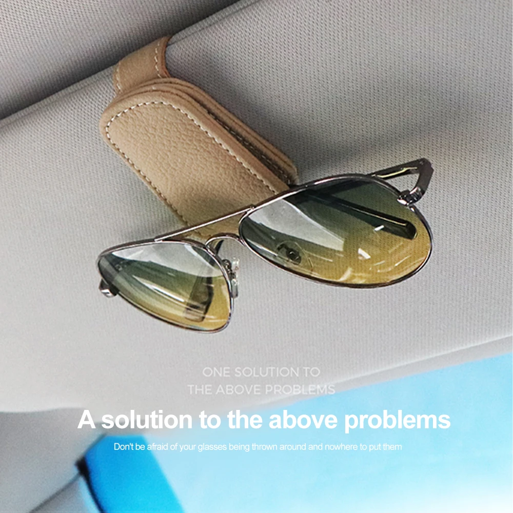 Magnetic Pu Car Sun Visor Glasses Clip Leather Eyeglasses Box Sunglasses Holder Hanger Auto Card Ticket Holder Stand Fastener sunglasses clip sunglasses holder eyeglass hanger clip glasses holder eyeglass holder eyeglasses storage holder