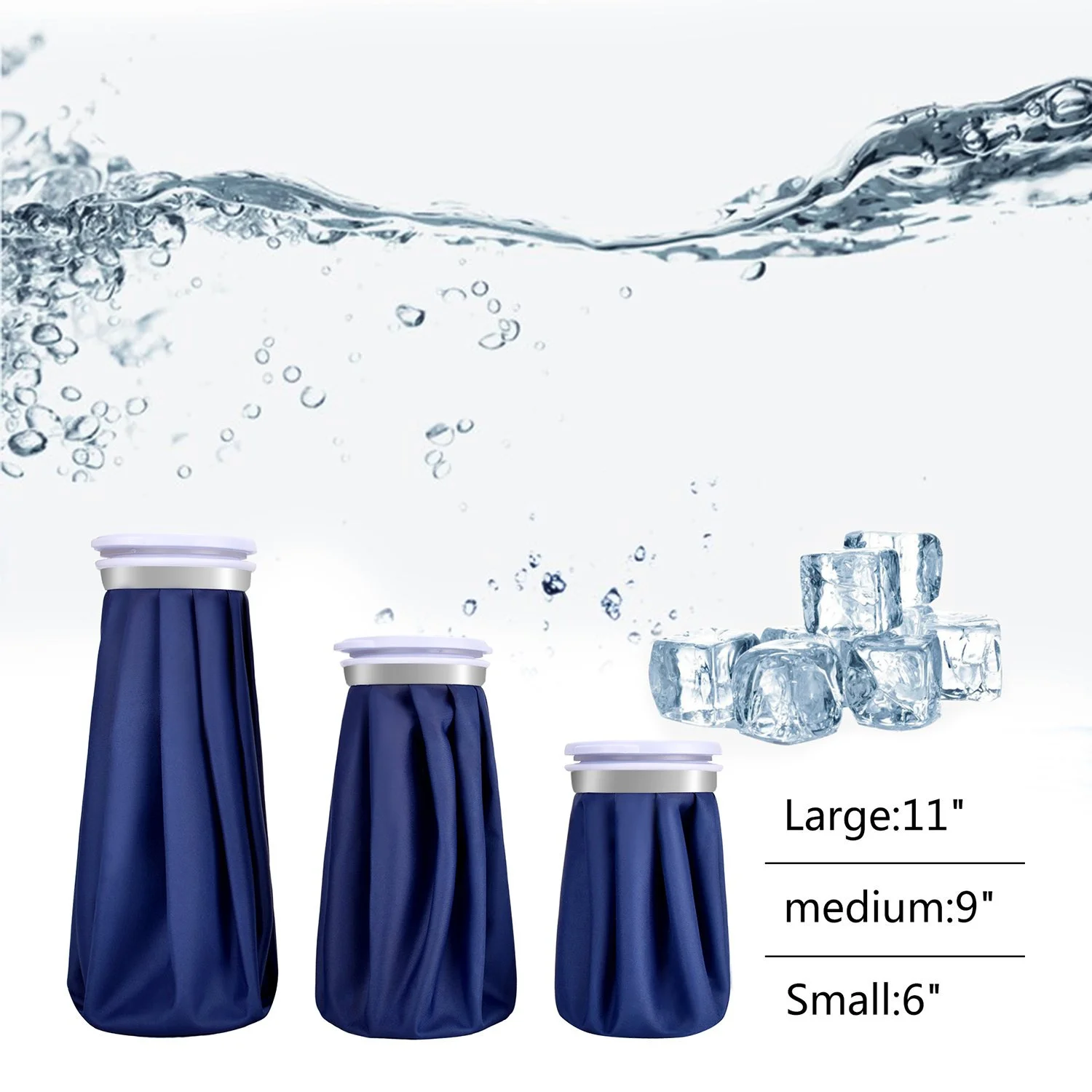 Verschillende maten herbruikbare ijszakken voor gerichte therapie