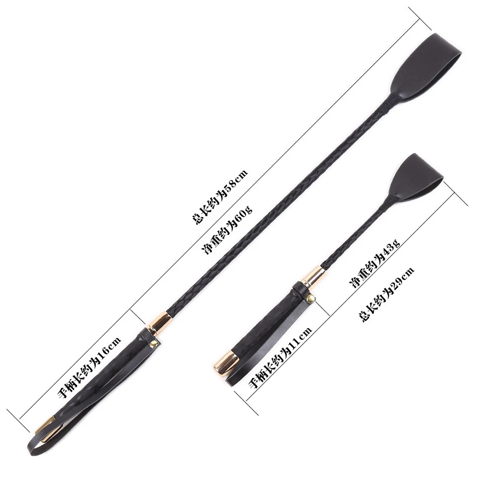 High Quality PU Leather Horse Whip Tough and Tensile Riding Crop Flogger Spanking Paddle for Horse Training 4