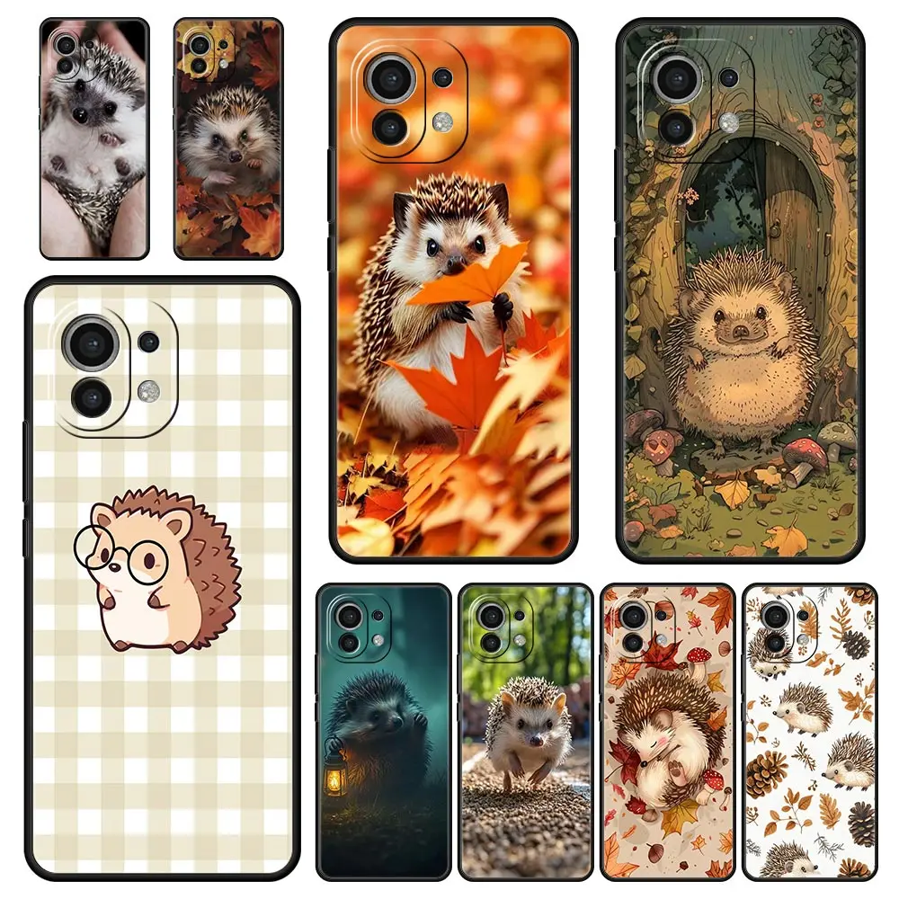 Adorable Hedgehog Illustrated Phone Case Cover