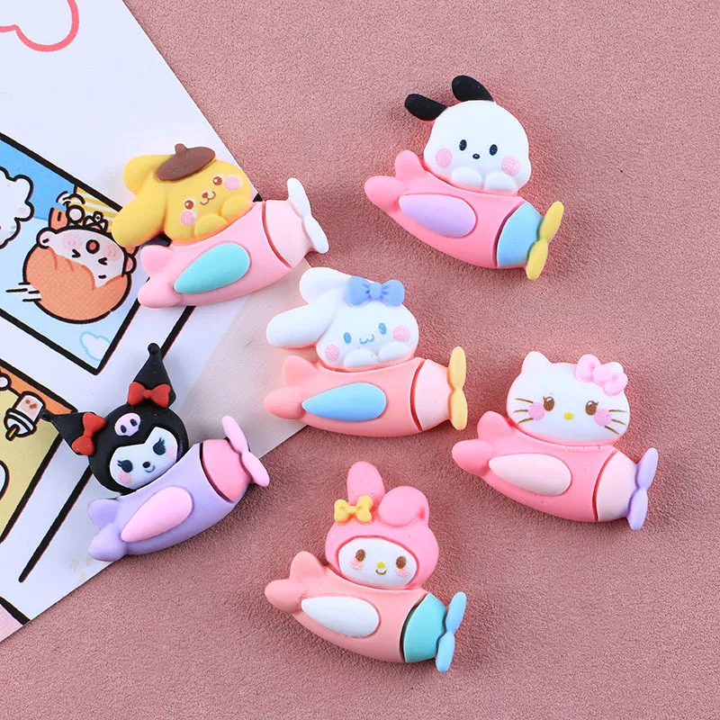 

10 Pcs Cartoon Resin Cute Aircraft Animals Style Hairpin Earrings Pendant Scrapbook Craft Diy Children's Toys Ornament Parts