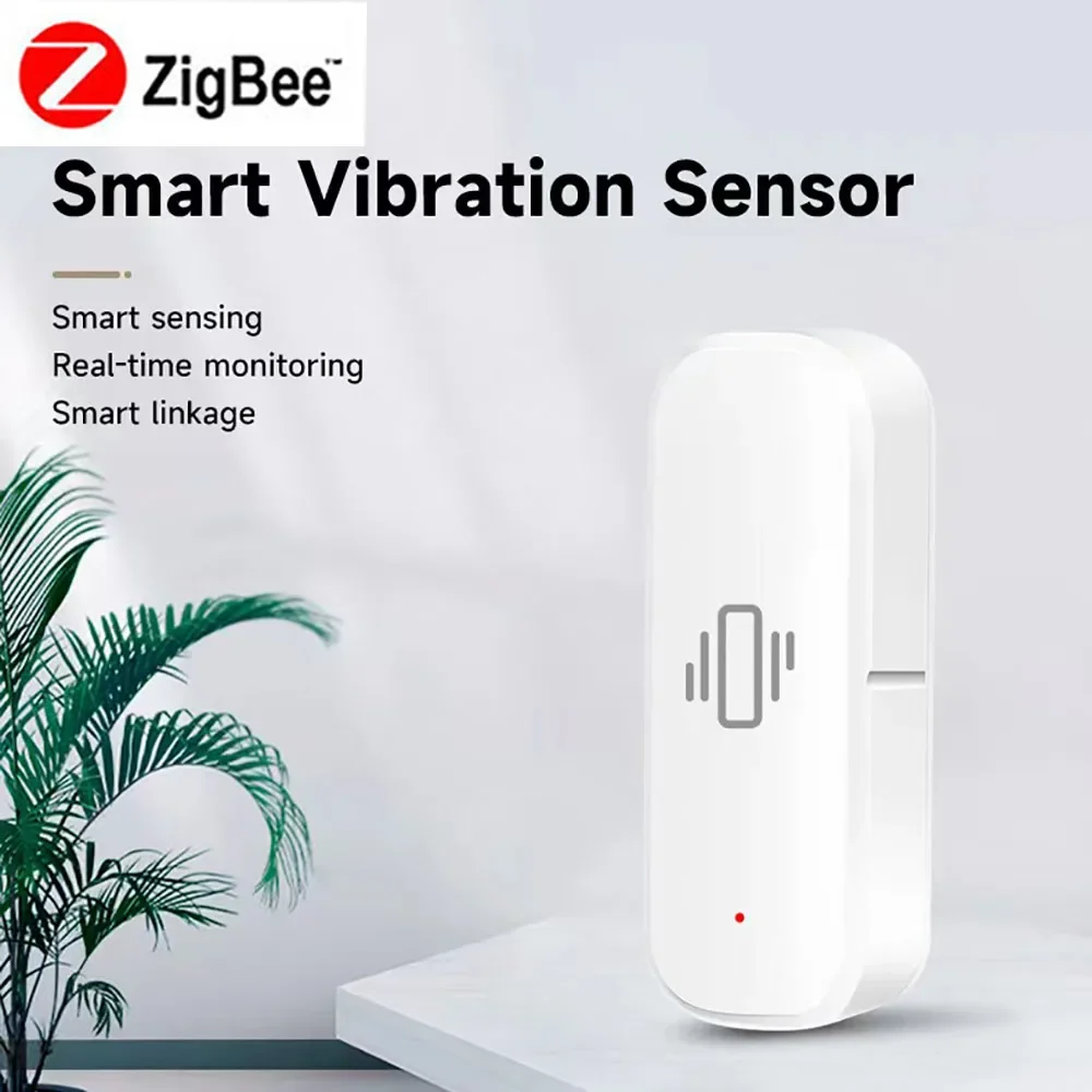 

Tuya Zigbee Smart Vibration Sensor Detection Smart Life APP Notification Real-Time Monitor Motion Shock Alarm History Record