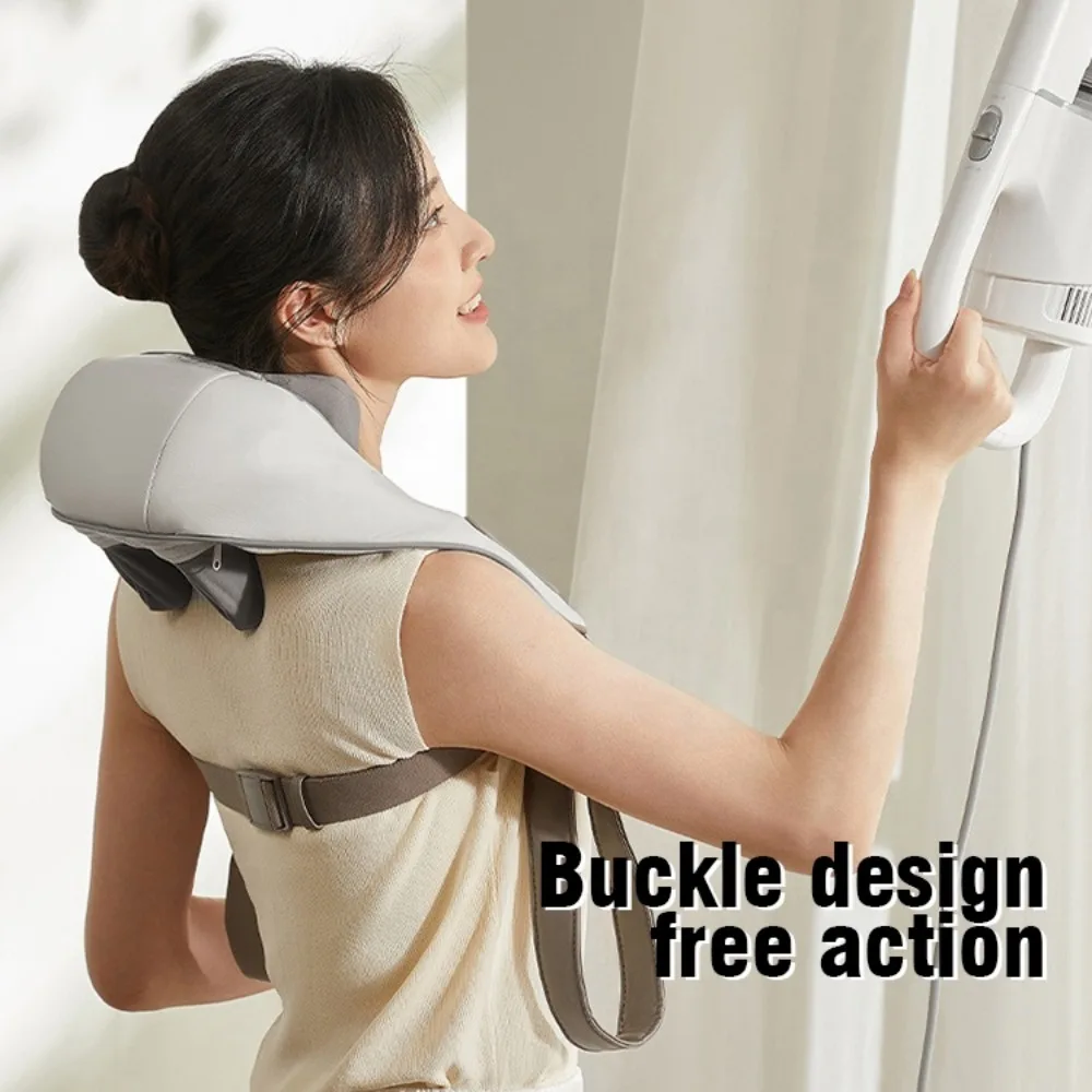 FODRK Electric Neck And Back Massager Wireless Neck And Shoulder Back Massage Shawl Kneading Massage Pillow Trapezius Neck