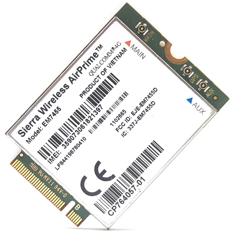 WWAN 노트북용 EM7455 LTE 4G NGFF 모듈, FDD/TDD LTE 4G Cat6 Gobi6000