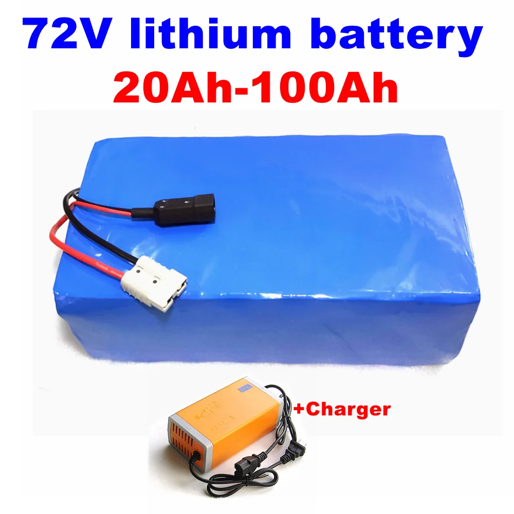 72V 20-100Ah Agli Ioni Di Litio Bms Per 5000W Scooter Ebike Moto Carrello Elevatore Gru Camion + Caricatore