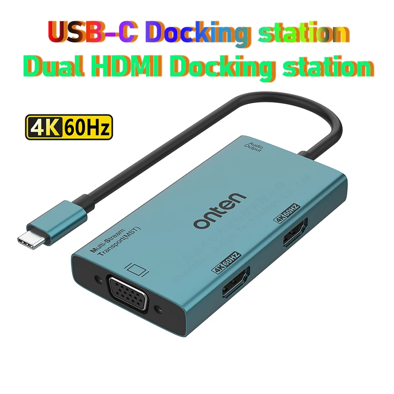 Mst Hub Usb-C Docking Station 2X Hdmi 4K 60Hz Per Macbook Matebook Xiaomi Asus Lenovo Dell Hp Phone Tablet Accessori Per Laptop