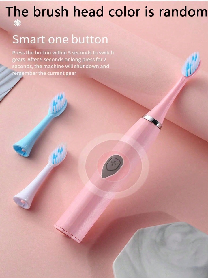 Universal Electric Toothbrush For Adults IPX7 Waterproof, Smart Timer, Life - Perfect For Travel!The Brush Head Color Is Random