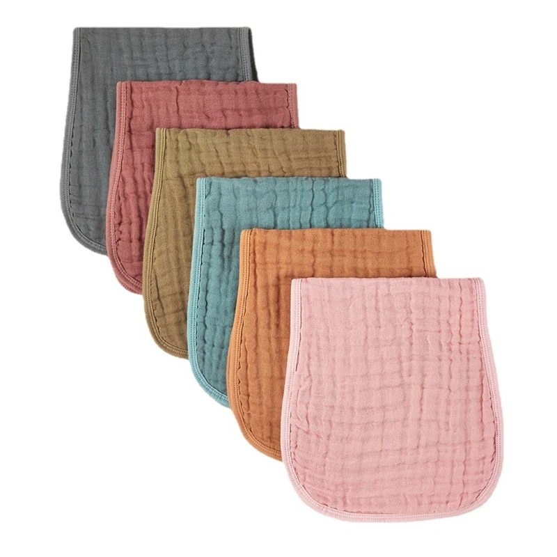 

6PCS Drooling Bib Burp Cloth for Baby Gender Neutral Infant Pillow Cover Solid Color Burping Towel Newborn Shower Gift