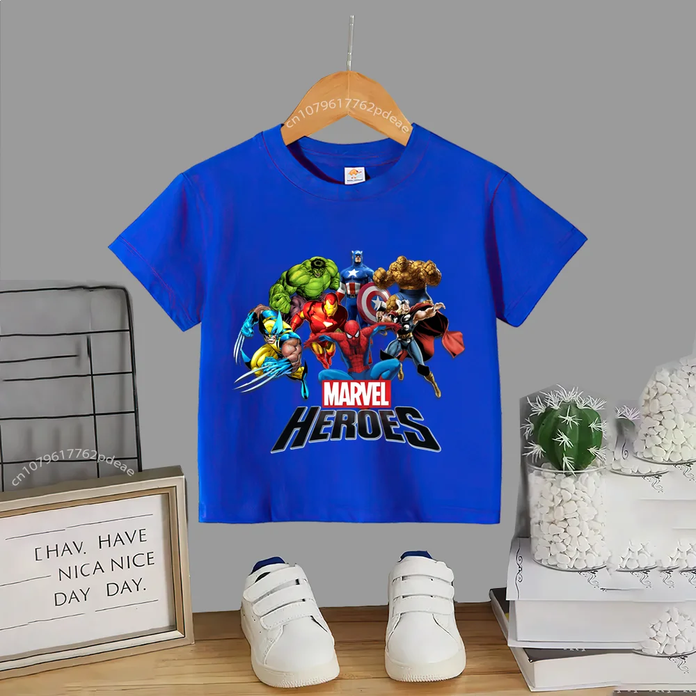 Super Hero Teen 100% Cotton T-shirt Kids Hulk Printed Casual Cotton T-shirt Comfortable short sleeve for boys and girls babies 3