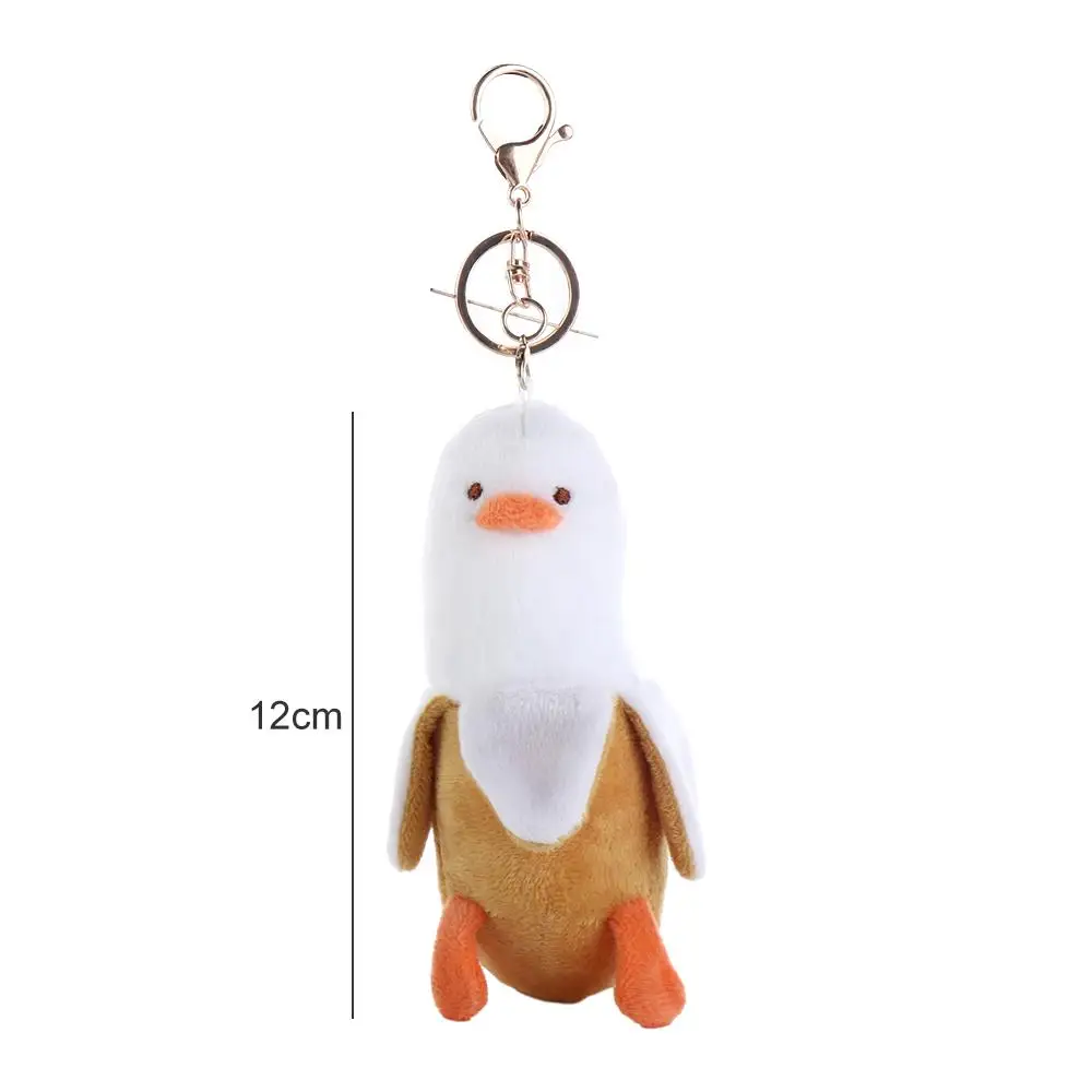 Plush Doll Soft Banana Duck Pendant Down Cotton Peeled Banana Duck Backpack Charm Plush Banana Keyring Room Decoration