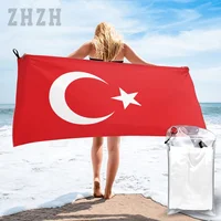 More Design Turkey Turkiye Flag Emblem Bath Towel Quick dry Microfiber Absorbing Soft Water Breathable Beach Swimming Bathroom 2