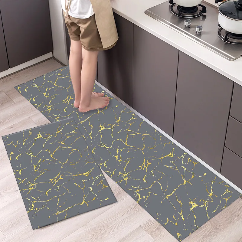 Alfombra de cocina antideslizante moderna para el hogar, alfombra suave de dibujos animados simple a la moda, alfombra de baño de tira larga, felpudo de entrada lavable y duradero