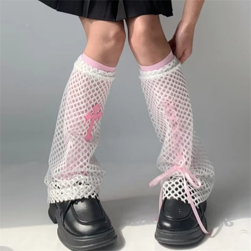 

Women Hollow Out Leg Warmers Summer Mesh Long Leg Socks-Lolita Boot Stockings