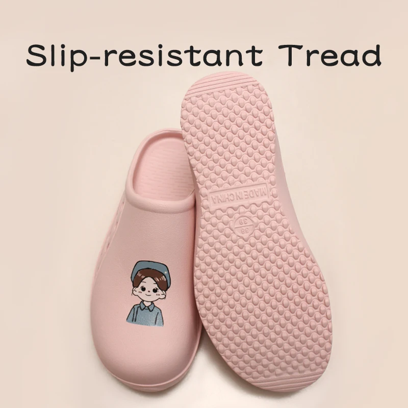 Cartoon Nurses Printed Scrubs Shoes Women Men Medical Footwear Breathable Durable Garden Shoes Anti-Slip Bathroom Clogs X06-23