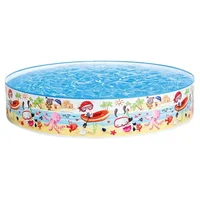 Piscine ronde pliable instantanée de 60 "x 10", scène océanique pour enfants, jeu d'eau amusant pour l'arrière-cour d'été 1