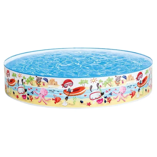 Piscine ronde pliable instantanée de 60 "x 10", scène océanique pour enfants, jeu d'eau amusant pour l'arrière-cour d'été 1