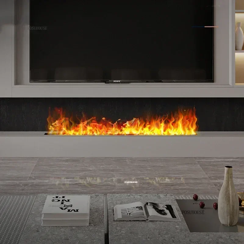 Modern Light Luxury Embedded Electric Fireplace Living Room Decorative Fireplace 3d Atomization Fireplaces with Imitation Fire Z