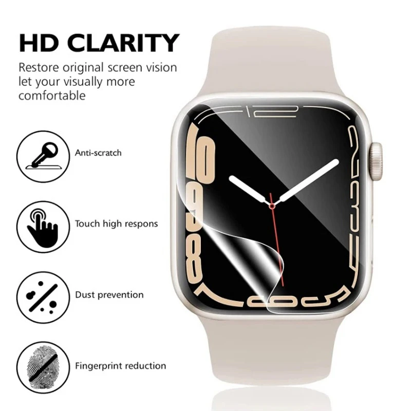 Watch Screen Protector 5PCS Hydrogel Film for Apple Watch Ultra 2 1 49MM 6 5 4 SE 40/44MM Series 7 8 9 41MM 45MM