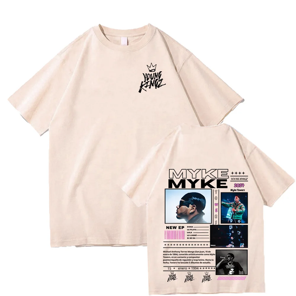 Rapper Myke Towers Graphic Print T-shirts Men Women Fashion Hip Hop Crewneck Tshirt Men's Casual Oversized Short Sleeve T Shirts 3