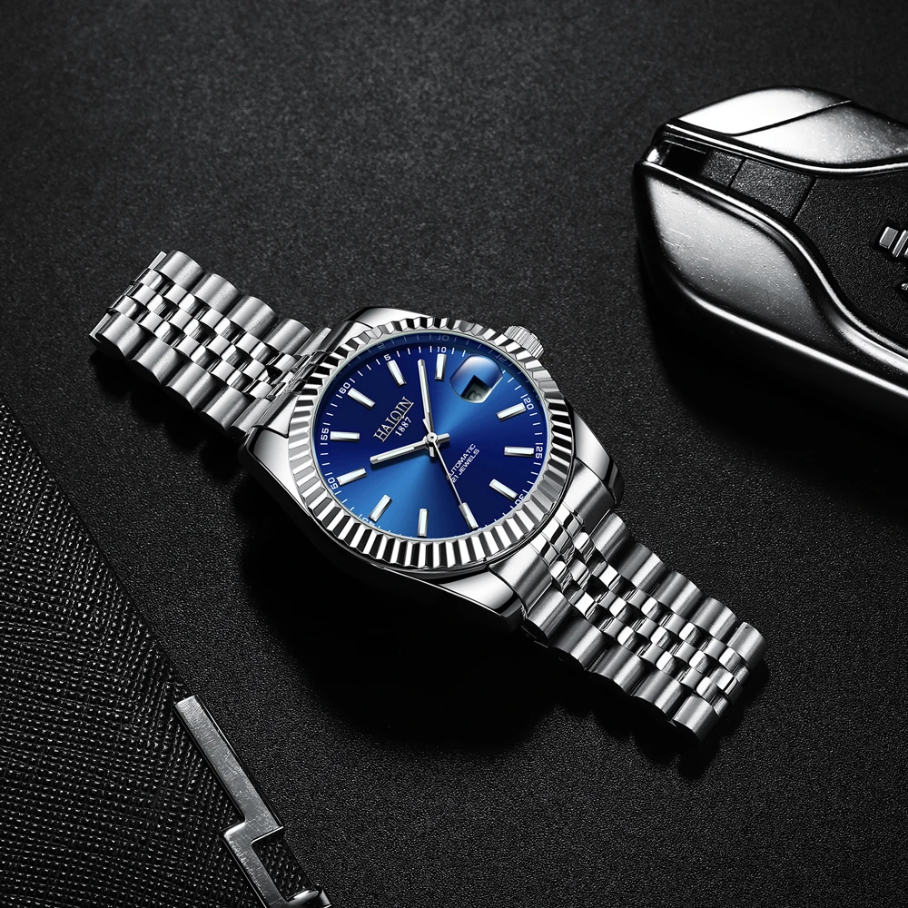 New High End Brand Automatic Self Wind Mens Watches Business Sport Mechanical Watches Fashion Luxury Stainless Steel AAA Clocks
