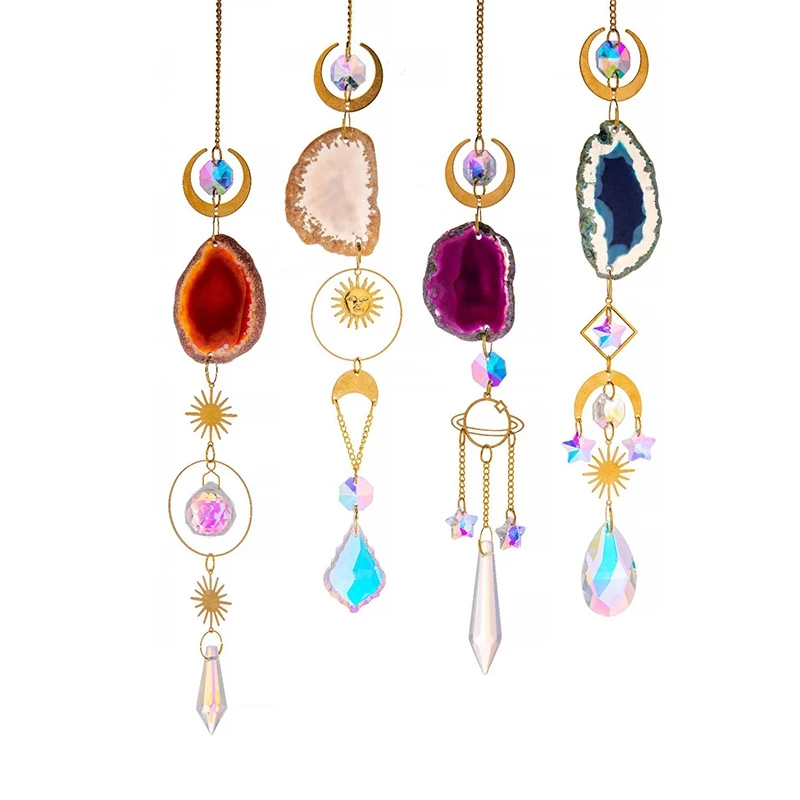 Sun Catcher Sun Catchers Hanging Crystal Suncatcher Ornament Colorful Wind Pendants Rainbow Prism Window Chime Sun Catcher Garden Car Decoration Chakra