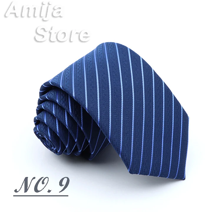 Klassische Herren-Krawatte mit Streifen, modische Krawatten, Marineblau, Jacquard, gewebt, brandneue Accessoires, Alltagskleidung, Krawatte, Hochzeit, Party, Geschenk für Männer – Detail 11