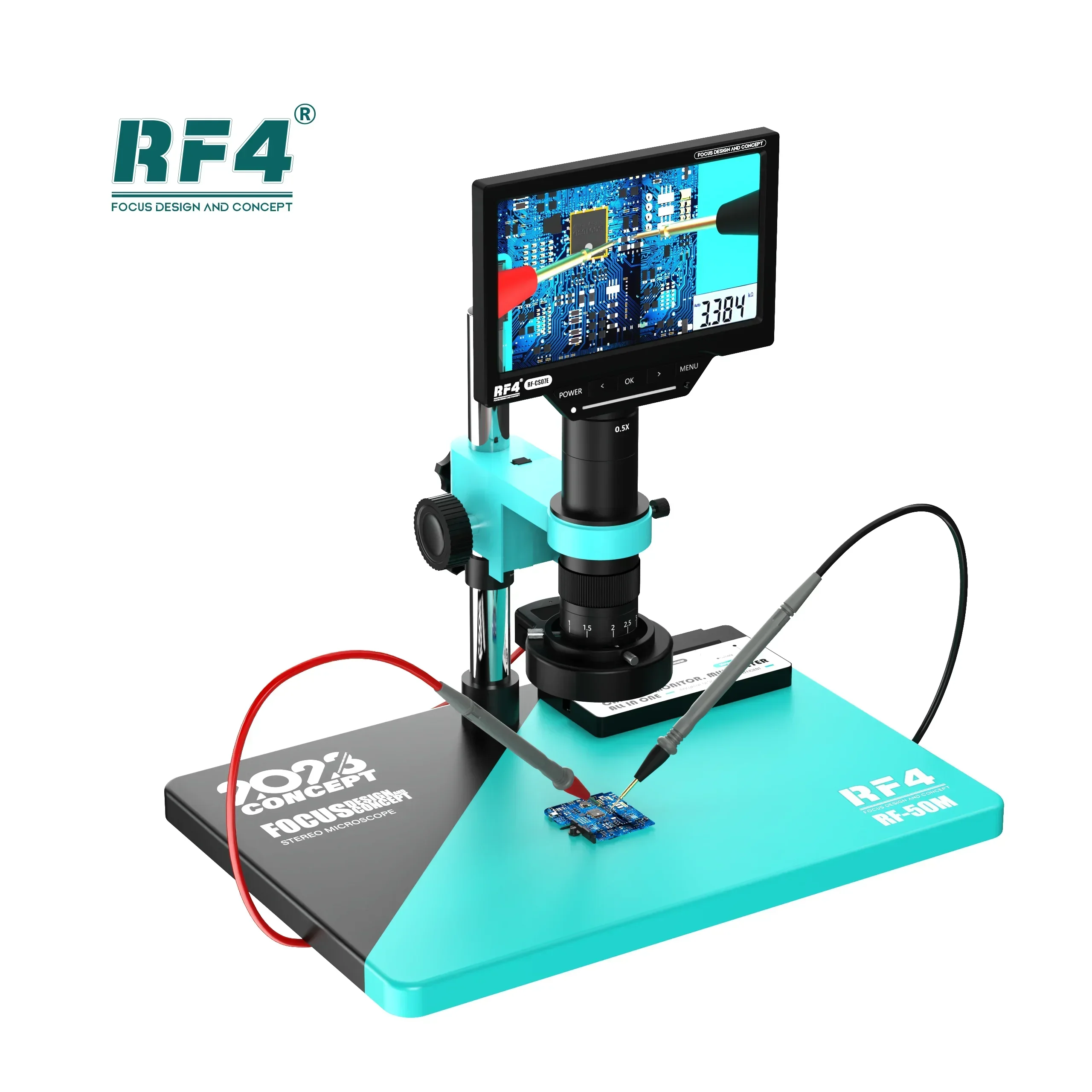 

RF4 RF-50M Digital HD 1080P Microscope 7-50X With BGA Work Bench Soldering Spot Line For Mobile Phone Motherboard Repair