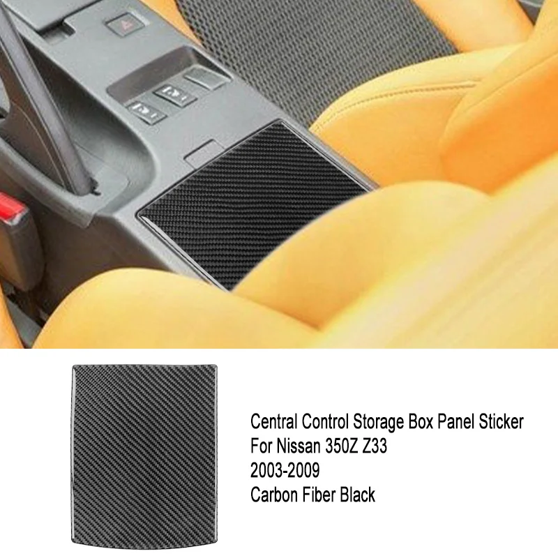 For Nissan 350z 2003 2009 Carbon Fiber Car Storage Box Panel Cover Trim